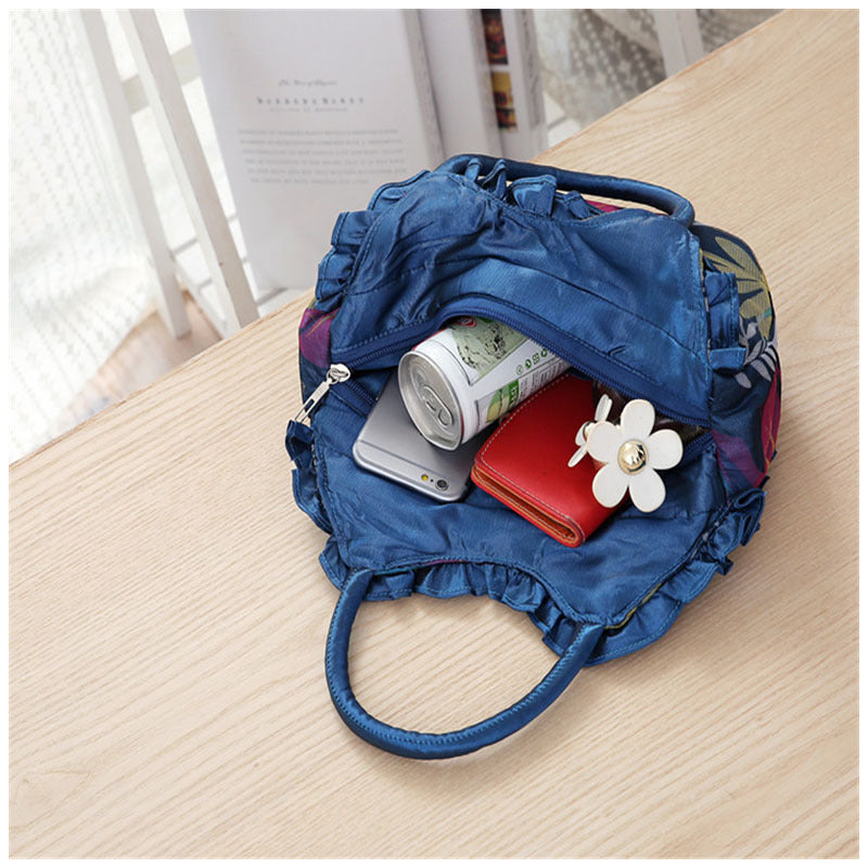 New Style Mother Key Middle Bag Korean Style Women's Handbag Mummy Bag Solid Color Lace Girl's Zipper Handbag