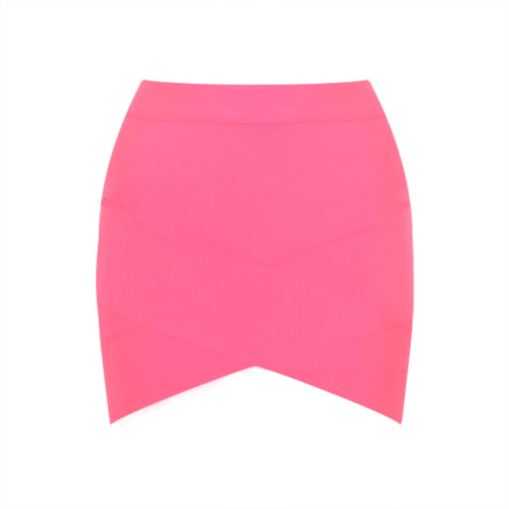 European and American Style Sexy Cross-Over Ultra-Short Skirt, High-Waisted Slit Bandage Bodycon Skirt, Nightclub Mini Skirt, Women's Clothing for Night Clubbing and Parties