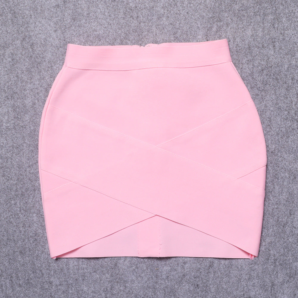 European and American Style Sexy Cross-Over Ultra-Short Skirt, High-Waisted Slit Bandage Bodycon Skirt, Nightclub Mini Skirt, Women's Clothing for Night Clubbing and Parties