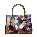 Cross-border Genuine Leather Women's Handbag European and American Trendy Bag Cowhide Snake Pattern Sequins Handmade Women's Bag Crossbody Handbag
