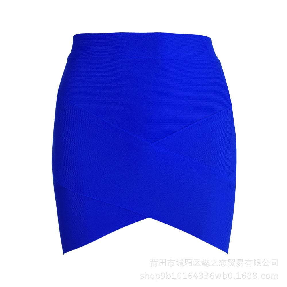 European and American Style Sexy Cross-Over Ultra-Short Skirt, High-Waisted Slit Bandage Bodycon Skirt, Nightclub Mini Skirt, Women's Clothing for Night Clubbing and Parties