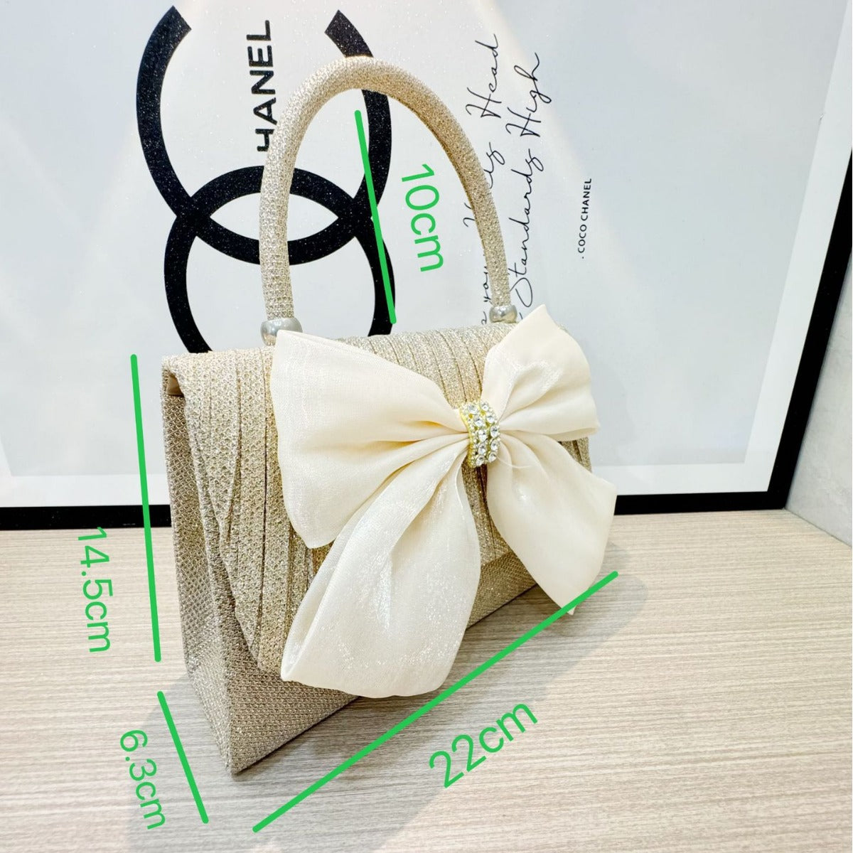 New Cross-border Foreign Trade Bow Handbag Wedding Bridesmaid Pleated Bag Banquet Dress Crossbody Evening Bag