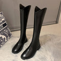 Long Boots for Women, Large Sizes 41 to 43, Knee-High Riding Boots, New Thick-Leg Wide-Calf Brown Boots for Wide Legs
