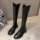 Long Boots for Women, Large Sizes 41 to 43, Knee-High Riding Boots, New Thick-Leg Wide-Calf Brown Boots for Wide Legs