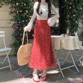 Korean-Style Floral Chiffon High-Waisted Hip-Hugging Skirt for Women, 2025 Summer New Sweet and Elegant Casual Slimming Long Skirt