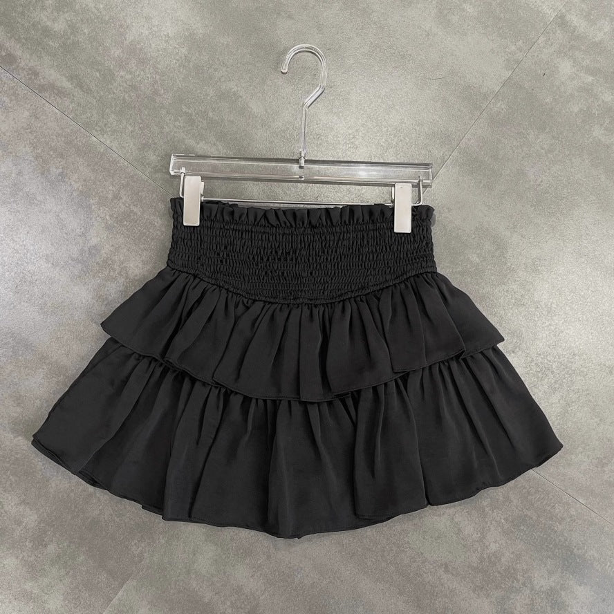 [Original Recipe] Korean Summer New Style Ballet Girl Style Elastic Cake Skirt, Fashionable Double-Layered Mini Skirt