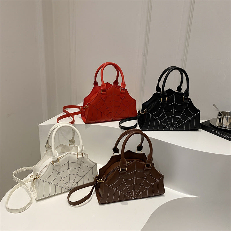 2025 New Fashion Spider Web Handbag Funny Stylish Ins Shoulder Bag Simple Embroidery Stylish Crossbody Bag