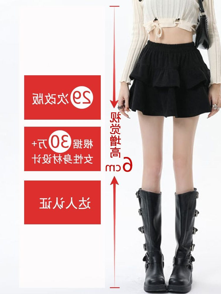 Corduroy Skirt Women's Autumn and Winter Cake Skirt Black Short Skirt 2024 New A-Line Skirt Tutu Skirt High Waist Umbrella Skirt