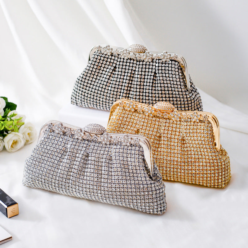 Celebrity Evening Bag Women's Diamond Clutch with Cheongsam Dress Handbag Fashion Rhinestone Banquet Bag Crossbody Bag