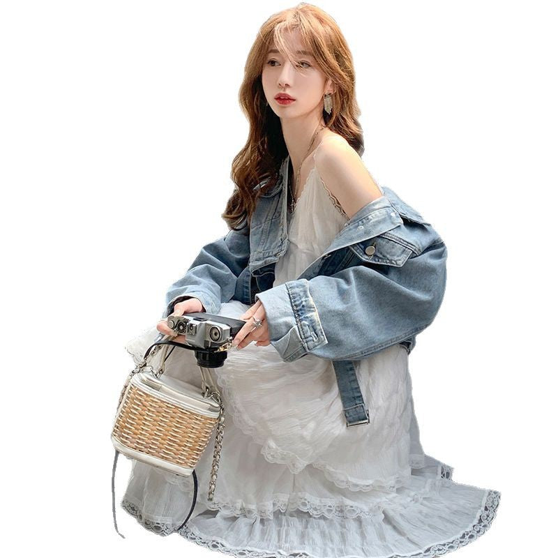 Seaside Holiday Beach Dress White dress Women's Summer 2025 New Pure Sleeveless Strap Dress