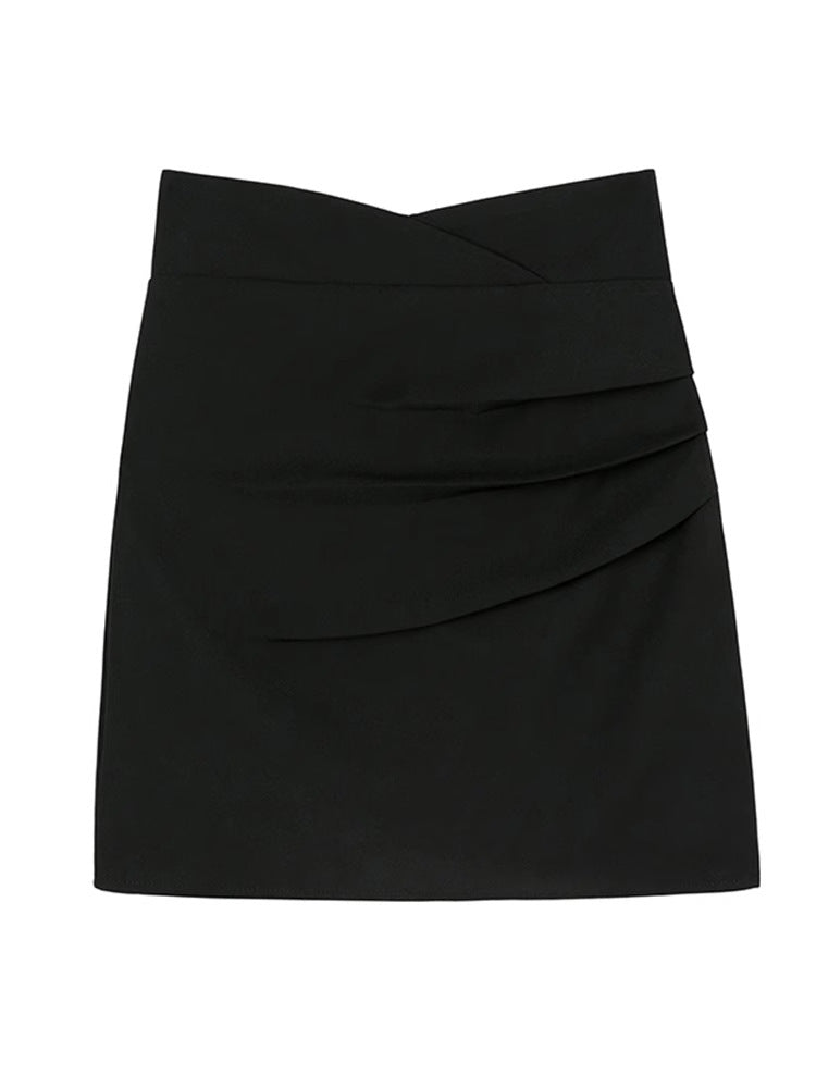 Skirt for Women 2024 New High-Waist Slim Pleated A-Line Skirt Korean Style Hip-Hugging Skirt with Large Skirt and Stereo Decoration