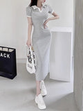 High-end polo French first love sweet knitted dress versatile age-reducing casual dress for women temperament slimming trendy