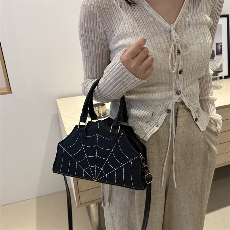 2025 New Fashion Spider Web Handbag Funny Stylish Ins Shoulder Bag Simple Embroidery Stylish Crossbody Bag