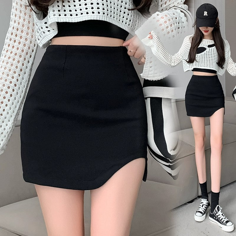 Black Sexy Hip Skirt Skirt Spring and Summer 2024 New Anti-walking Women's Short Skirt Irregular Tight Skirt