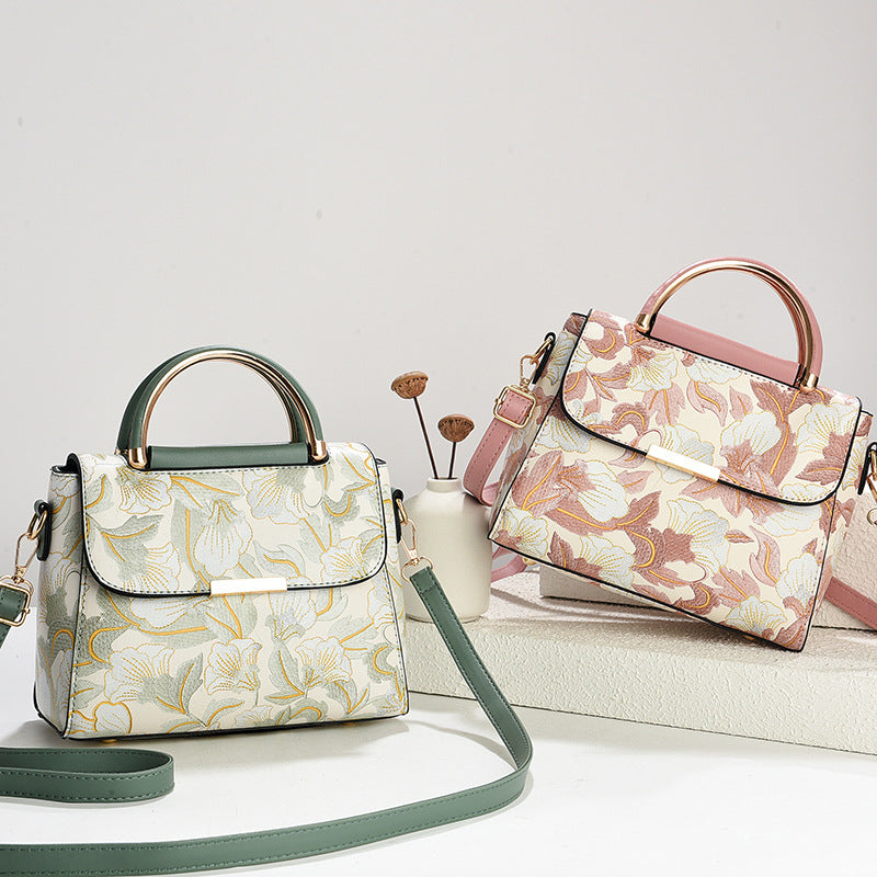 Cross-border Waterproof Small and Exquisite Handbag Popular Guofeng Women's Handbag Vintage All-match Single Shoulder Crossbody Small Square Bag