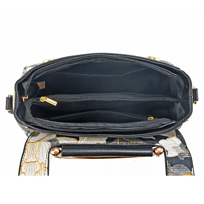 Cross-border Waterproof Small and Exquisite Handbag Popular Guofeng Women's Handbag Vintage All-match Single Shoulder Crossbody Small Square Bag