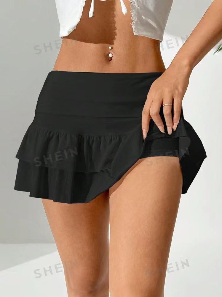 2024 New Amazon Independent Station AliExpress European and American Style Sexy Multi-layer Pleated Joker Cake Mini Skirt