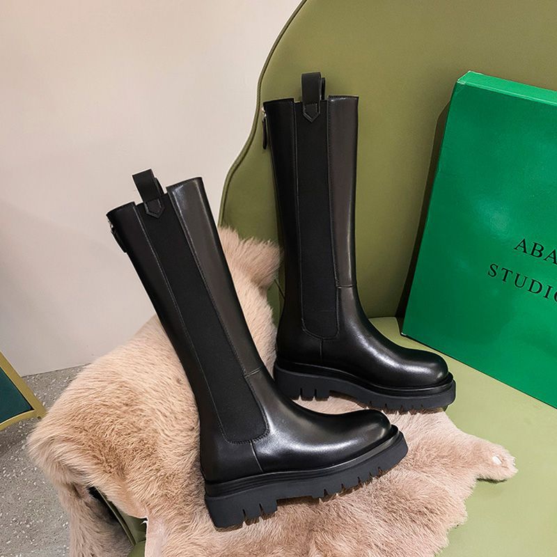 New Style Chimney Boots, Women's 2025 Autumn and Winter Single Boots, High Knight Boots, Thick Soles, Over-The-Knee Boots