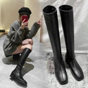 Long Boots for Women, Knight Boots, No More Than Knee-High Street Style Square-Toe Boots, Spring and Autumn New Style, Rear Zipper, Slimming High Boots for Women