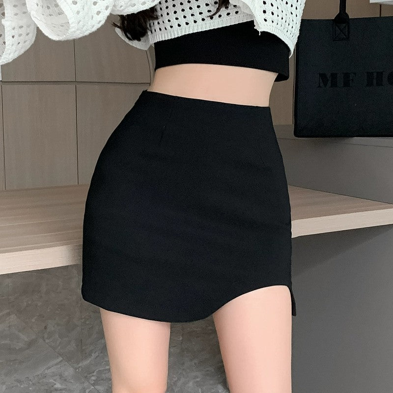 Black Sexy Hip Skirt Skirt Spring and Summer 2024 New Anti-walking Women's Short Skirt Irregular Tight Skirt