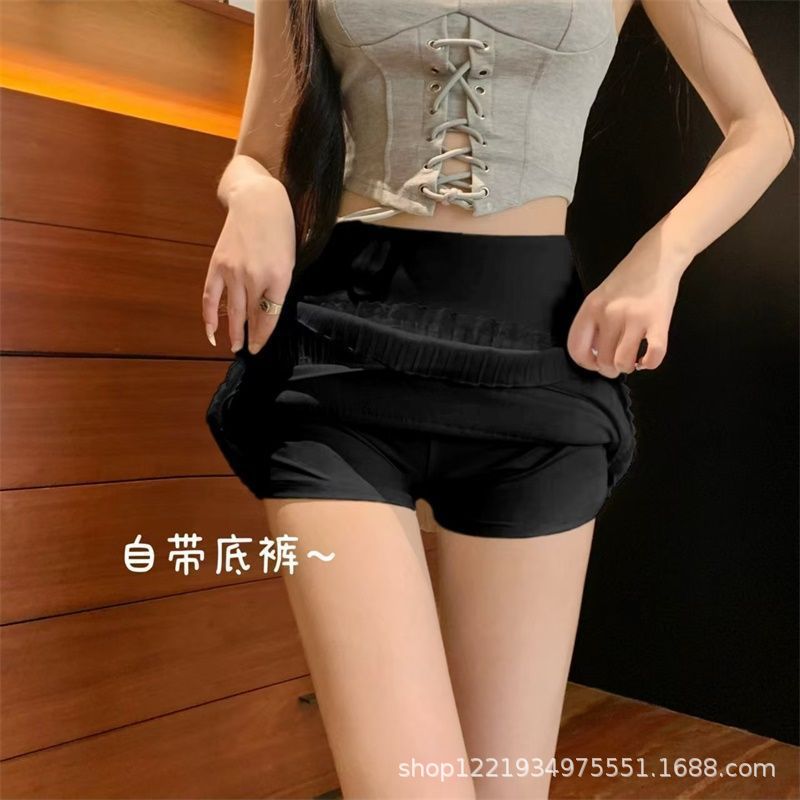 New Korean Style White Skirt, Sweet Hot Girl Lace Hip-Hugging Short Skirt, Women's Summer New High-Waisted Pleated Sweet and Spicy Style