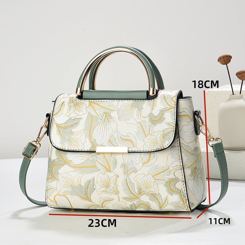 Cross-border Waterproof Small and Exquisite Handbag Popular Guofeng Women's Handbag Vintage All-match Single Shoulder Crossbody Small Square Bag