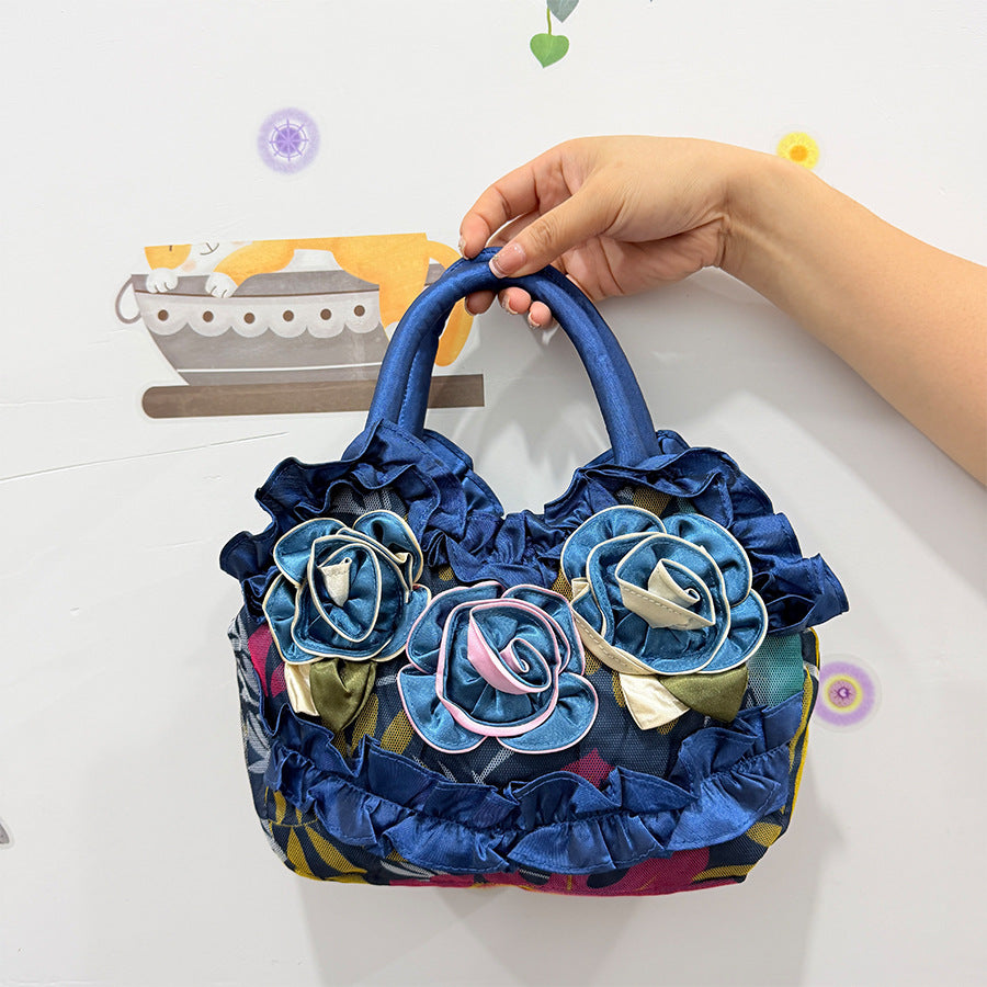 New Style Mother Key Middle Bag Korean Style Women's Handbag Mummy Bag Solid Color Lace Girl's Zipper Handbag