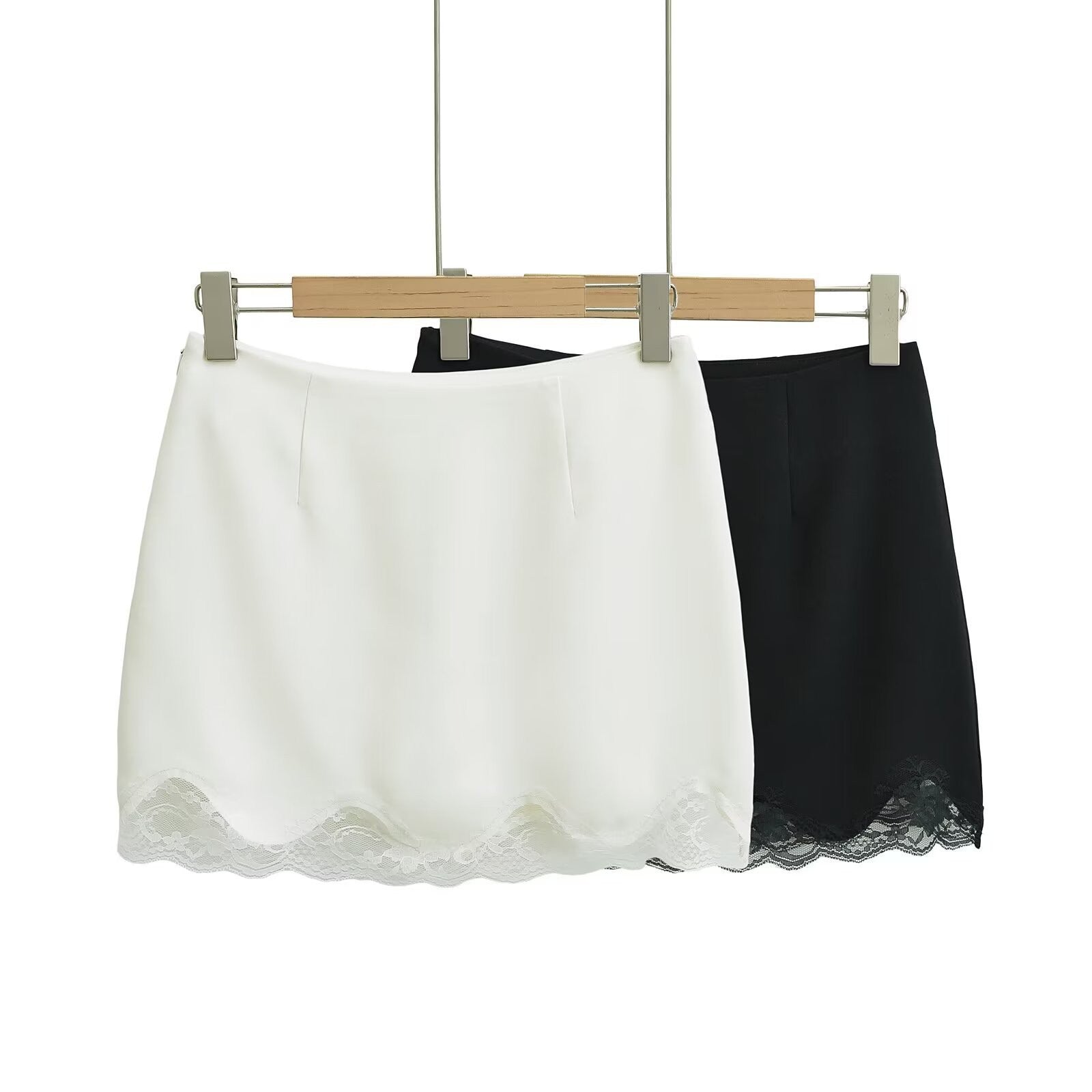 Pure Spice Girl Lace Tight Hip Skirt Summer New Side Zipper Anti-running Mini Skirt