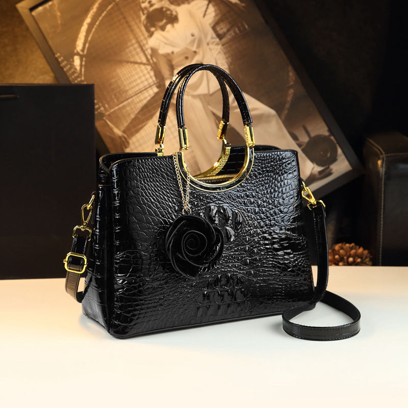 Middle-aged Women's Bag High-end Wedding Bag Genuine Leather Crocodile Pattern Happy Mother-in-law Bag Wedding Handbag with Cheongsam Bag