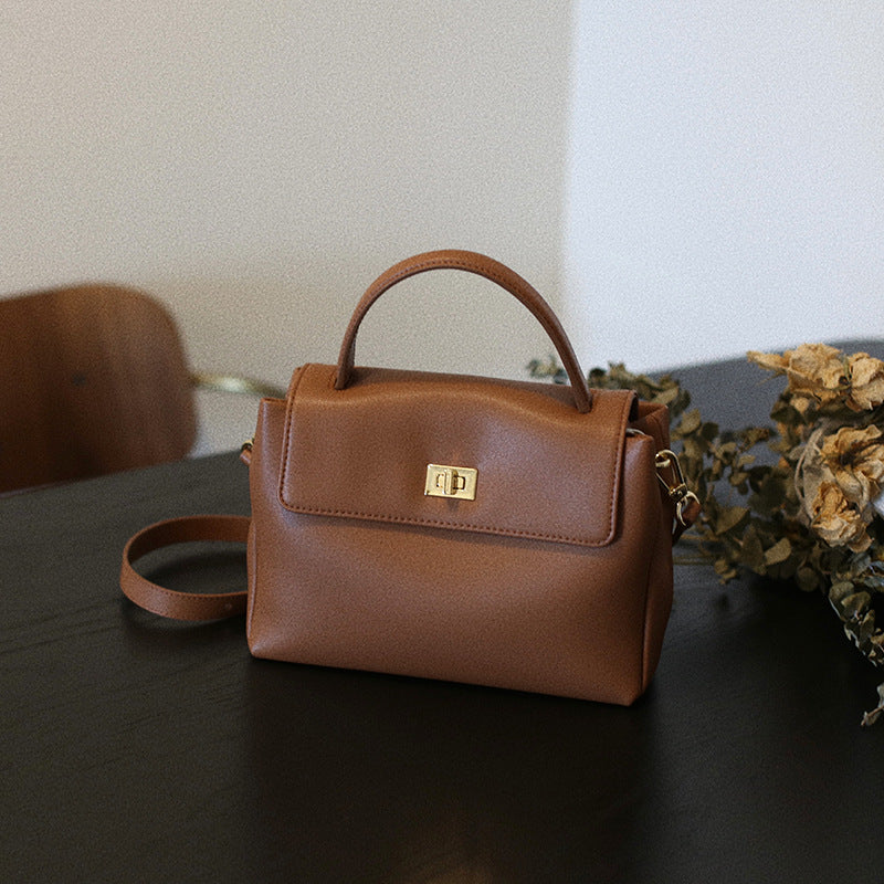 Soft Leather Women's Crossbody Bag for Work, Small Handbag with a High-End Feel, 2026 New Model, Trendy This Year, Textured Handbag