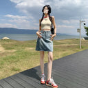 2026 Summer Hot Girl High Waist Slimming A-Line Skirt Bodycon Skirt Denim Skirt Denim Mini Skirt Women's Hot Girl Style