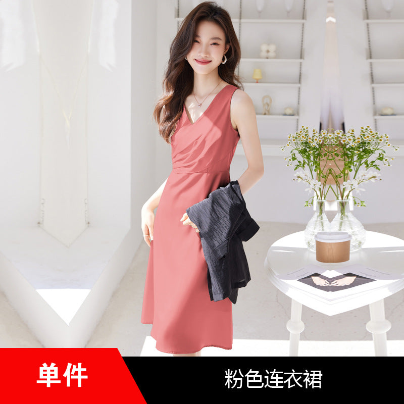 White suit jacket for women 2024 new small three-quarter sleeve casual thin Tencel suit dress suit