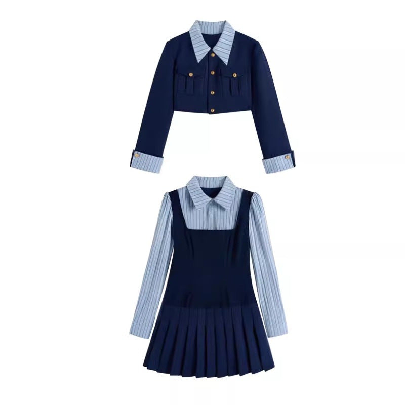 Early autumn wear suit 2024 academic style small fragrant style dress two-piece spring dress with a set of fashion