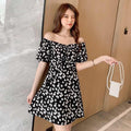 Off-Shoulder Floral Slim-Fit Mini Dress