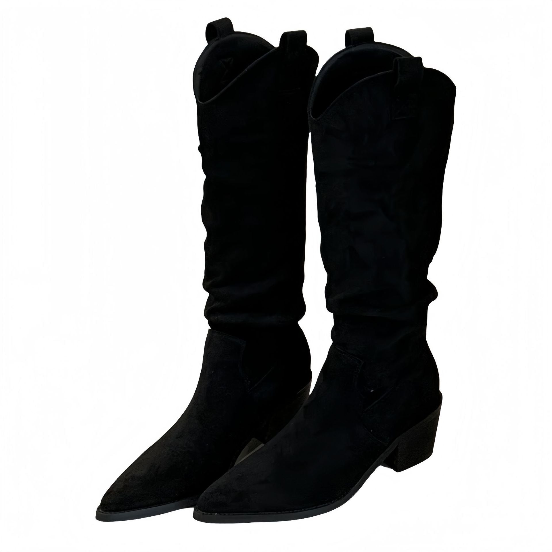 Long Boots, High Boots, Women's Suede 2025 Autum New Boots, Pointed Toe Retro Knight Boots, No More Than Knee Thick Heels and High Heels