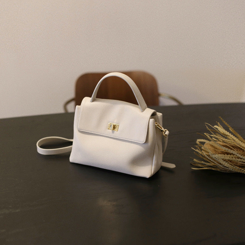 Soft Leather Women's Crossbody Bag for Work, Small Handbag with a High-End Feel, 2026 New Model, Trendy This Year, Textured Handbag