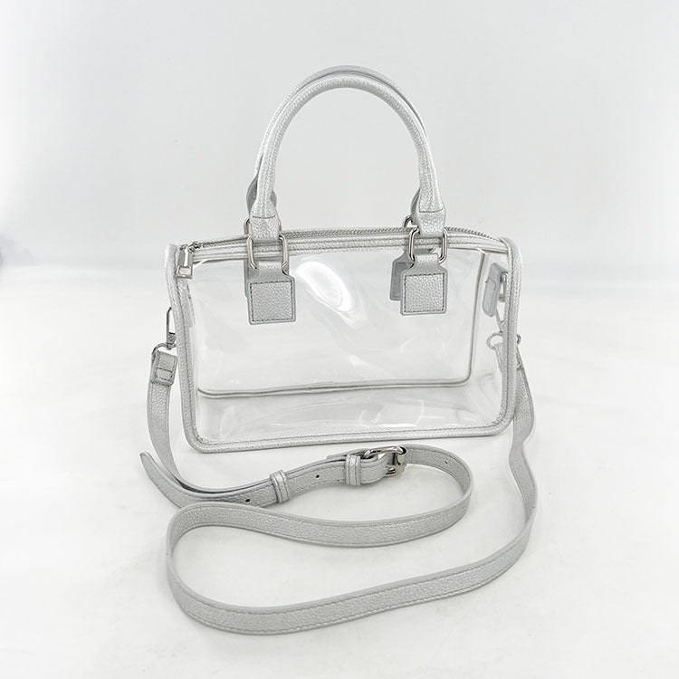 European and American Concert Jelly Transparent Bag Handbag Boston Pillow Bag Crossbody Bag Cross-Border Amazon Best-Selling Bag