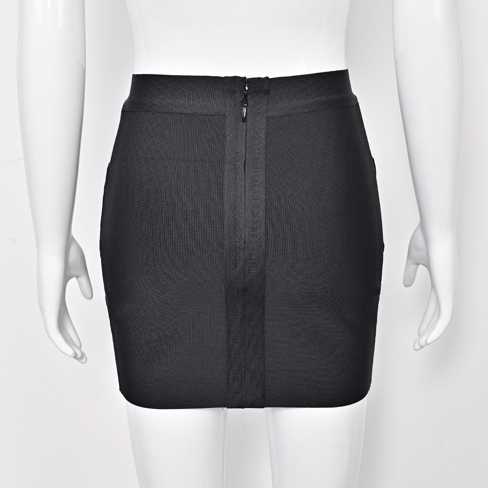 European and American Style Sexy Cross-Over Ultra-Short Skirt, High-Waisted Slit Bandage Bodycon Skirt, Nightclub Mini Skirt, Women's Clothing for Night Clubbing and Parties