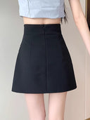 Skirt for Women 2024 New High-Waist Slim Pleated A-Line Skirt Korean Style Hip-Hugging Skirt with Large Skirt and Stereo Decoration