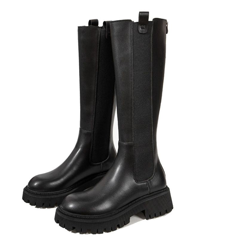 New Style Chimney Boots, Women's 2025 Autumn and Winter Single Boots, High Knight Boots, Thick Soles, Over-The-Knee Boots