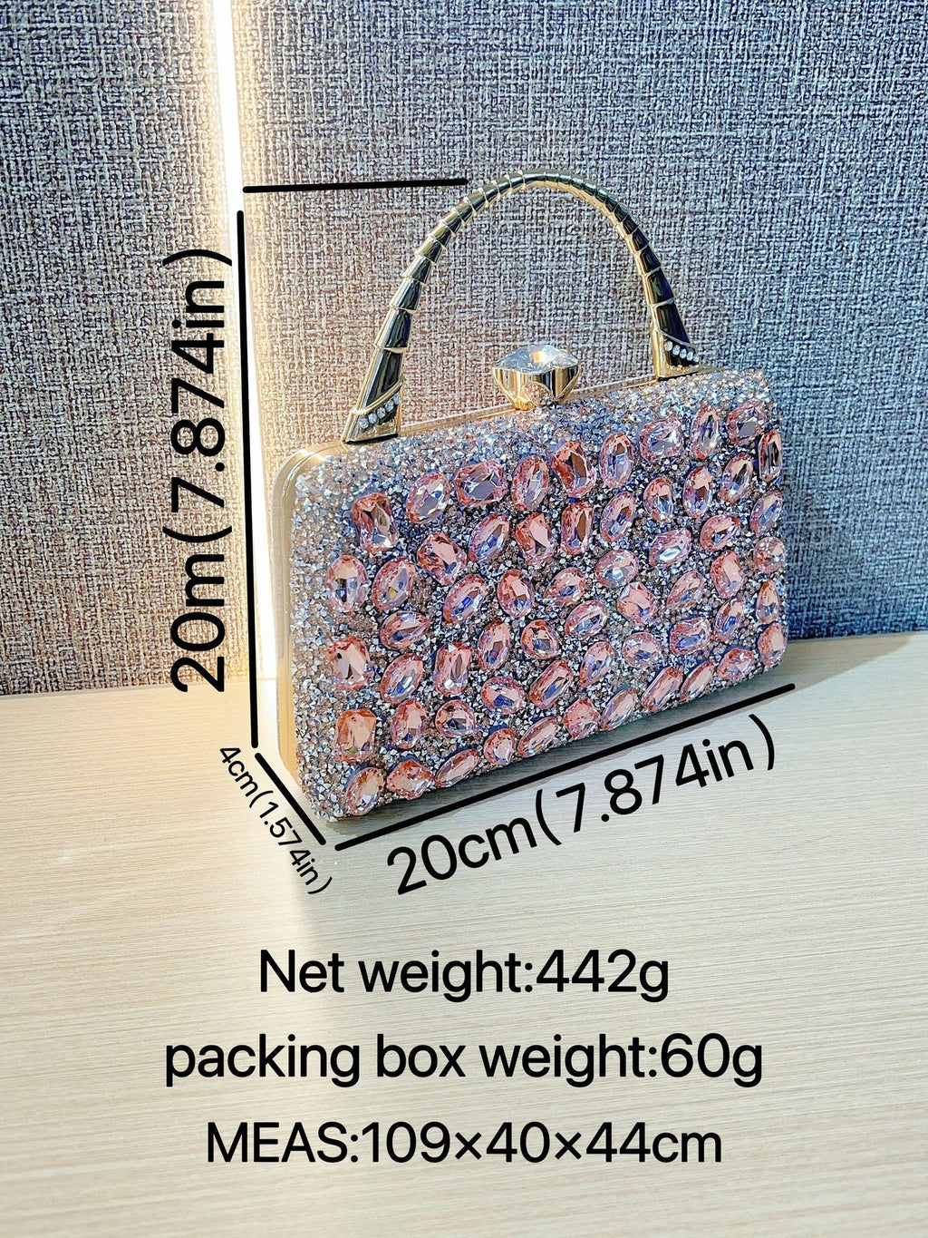 New Cross-border Banquet Handbag Women's Handheld Crossbody Bag Shoulder High-end Small Bag Full Diamond Shiny Evening Bag