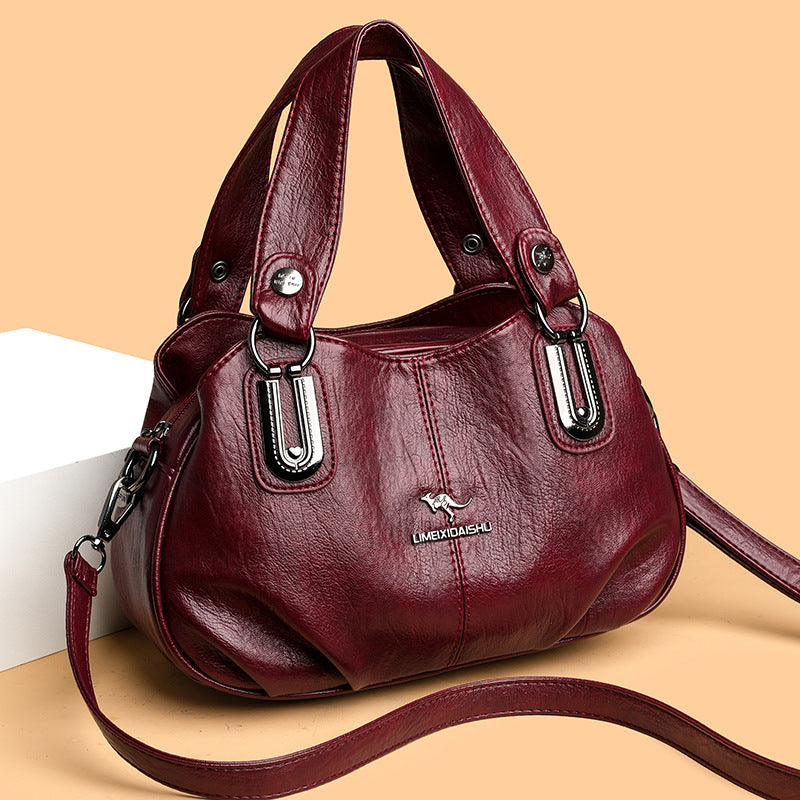 Handbag Women's Summer New Women's Shoulder Crossbody Bag Fashionable All-match Middle-aged and Elderly Mother's Hand Bag Small Satchel
