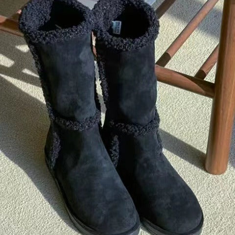 Thickened Warm Women's Long Boots, High-Top Snow Boots, Women's Shoes, Non-Slip and Wear-Resistant, Amazon Wish Long Boots, Versatile Thick-Soled