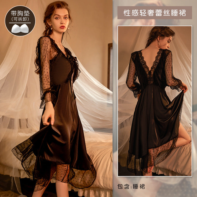 Factory Net red autumn and winter pure desire wind jumpsuit pajamas women sexy temptation large size home clothes wholesale a generation of hair