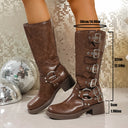 Western Cowboy Boots Retro Brown Boots Maillard Style Boots for Women Spring & Fall 2025 New Popular Knight Boots