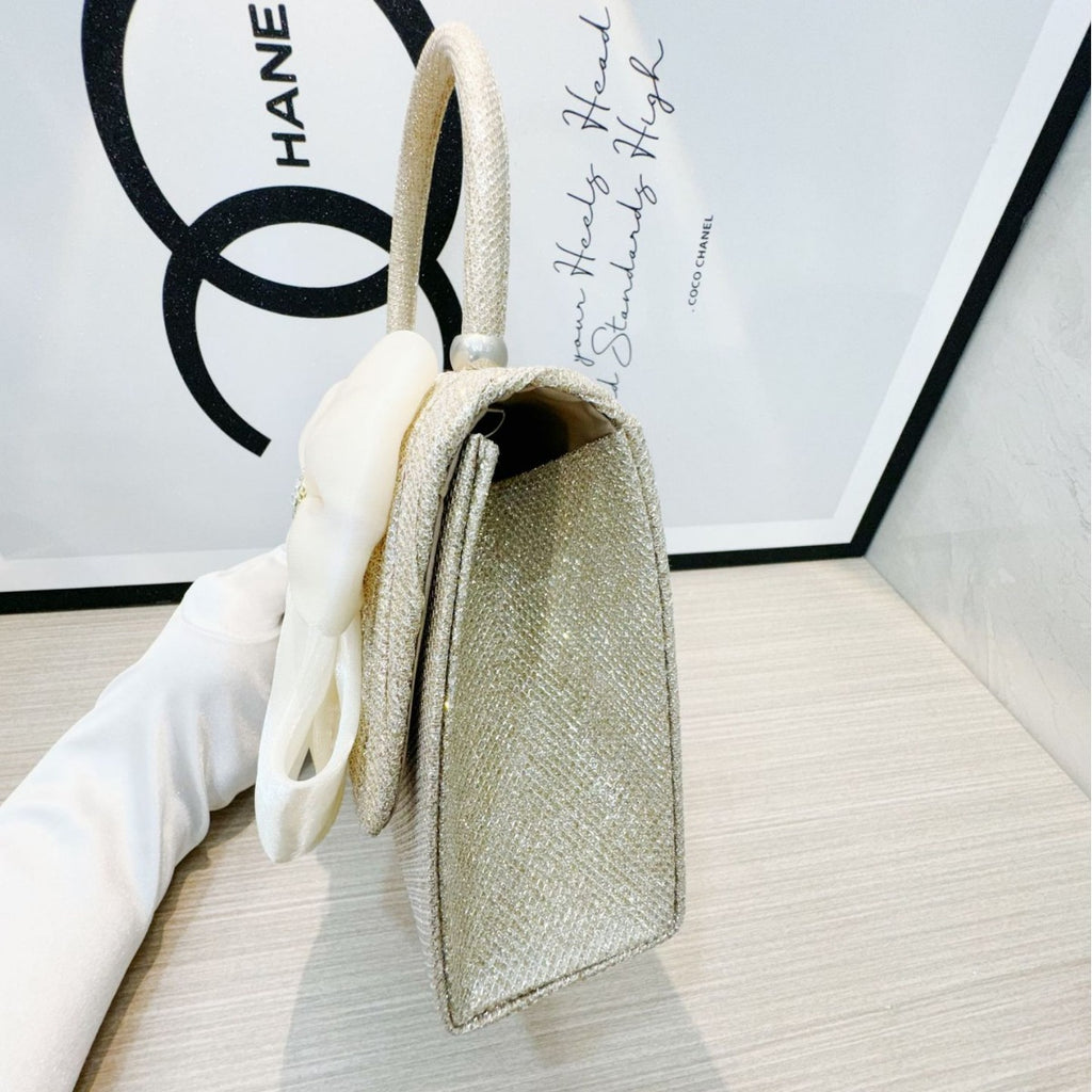New Cross-border Foreign Trade Bow Handbag Wedding Bridesmaid Pleated Bag Banquet Dress Crossbody Evening Bag