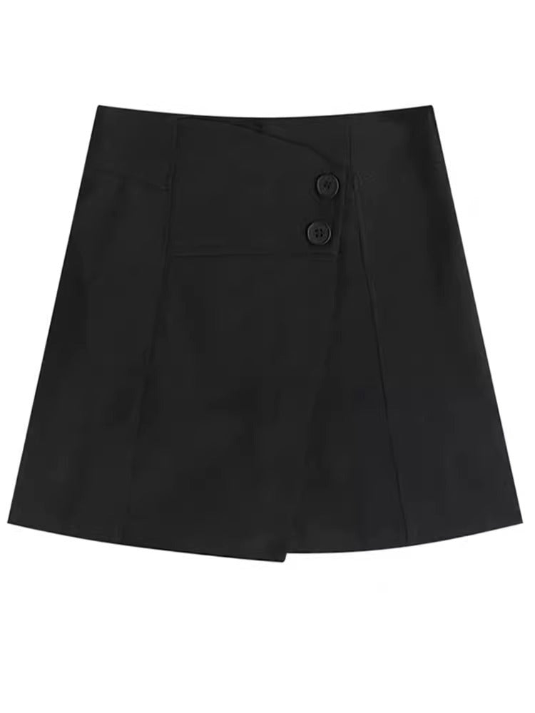 Shorts Women's 2024 Spring New Wide Leg Pants Korean Style High Waist Slimming A- shaped Pants Design Sense Casual Pants Skirt