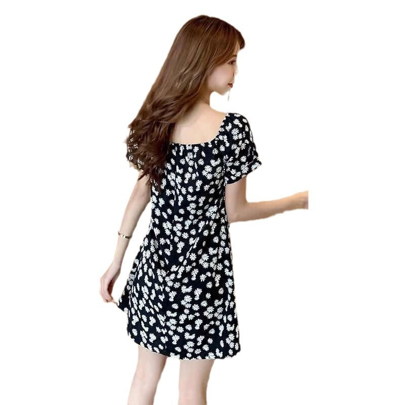 Off-Shoulder Floral Slim-Fit Mini Dress