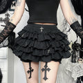 Original Fabric Original Recipe~Hot Girl Half Skirt Dark Cross Design Short Skirt Cake Skirt Tutu Skirt