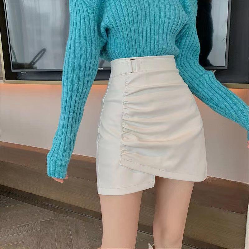 Leather Mini Skirt for Women, Autumn 2024